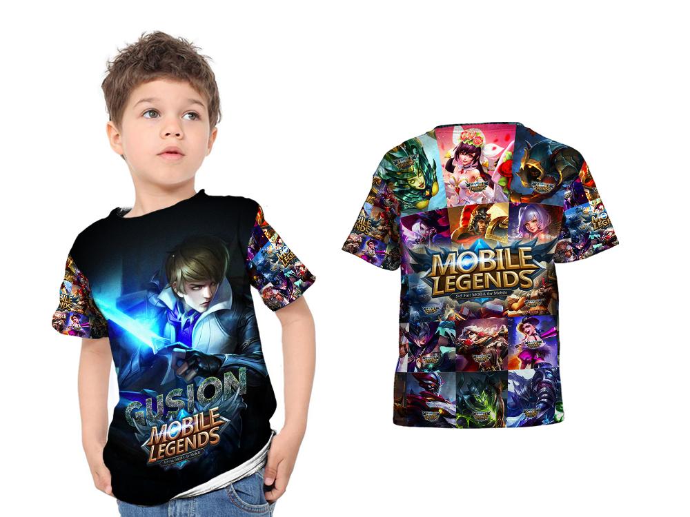 Kaos Baju Anak Fullprint Custom New Mobile Legends Gusion