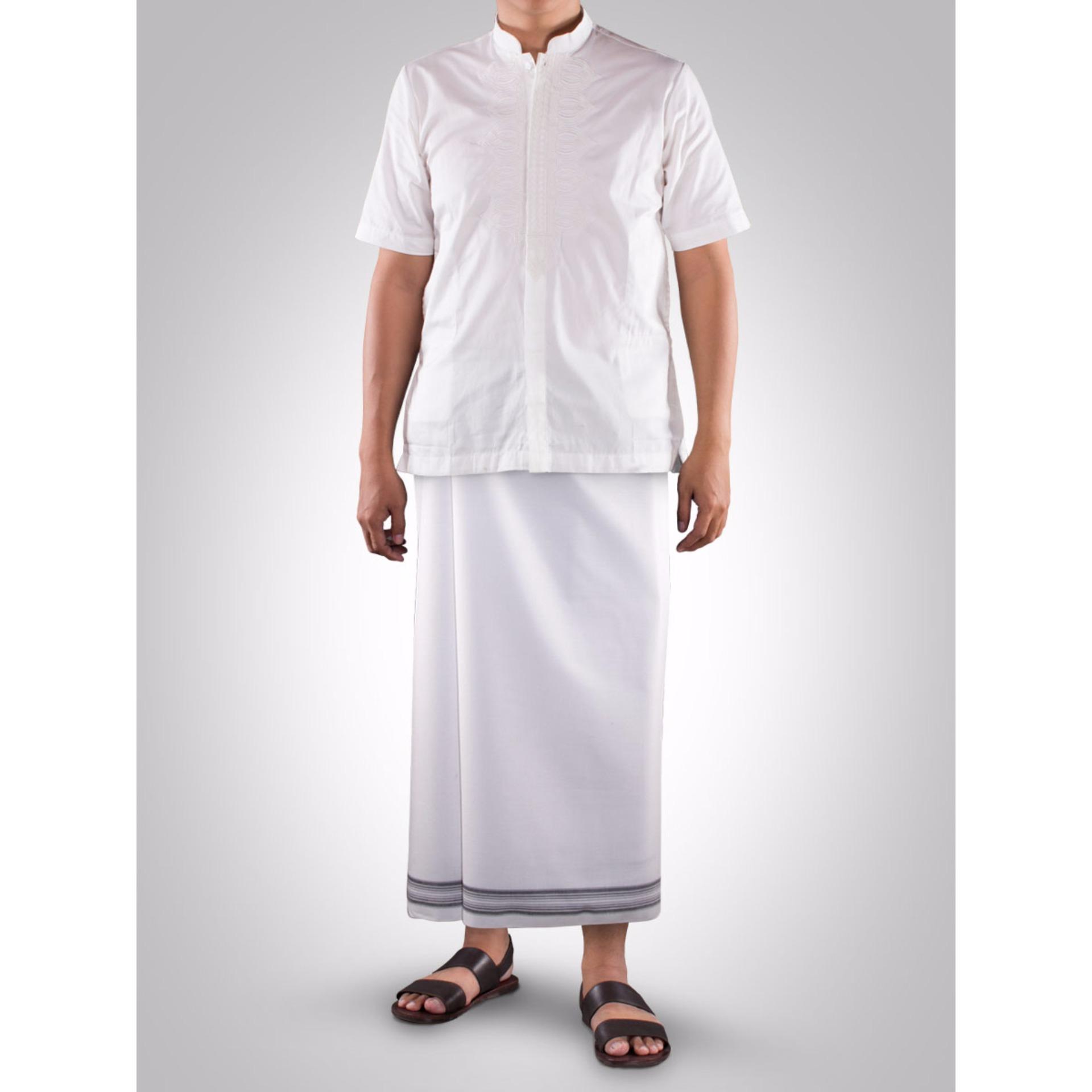Sarung Mangga / Sarung Tenun Mangga Fiesta Polos - Putih Tumpal
