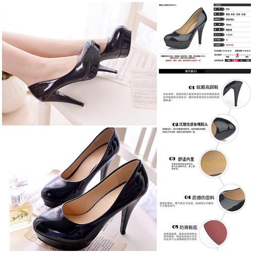 Sepatu Fashion Wanita SHHF1-Black High Heels Pesta Elegan Flat Wanita 10CM Batam Wanita