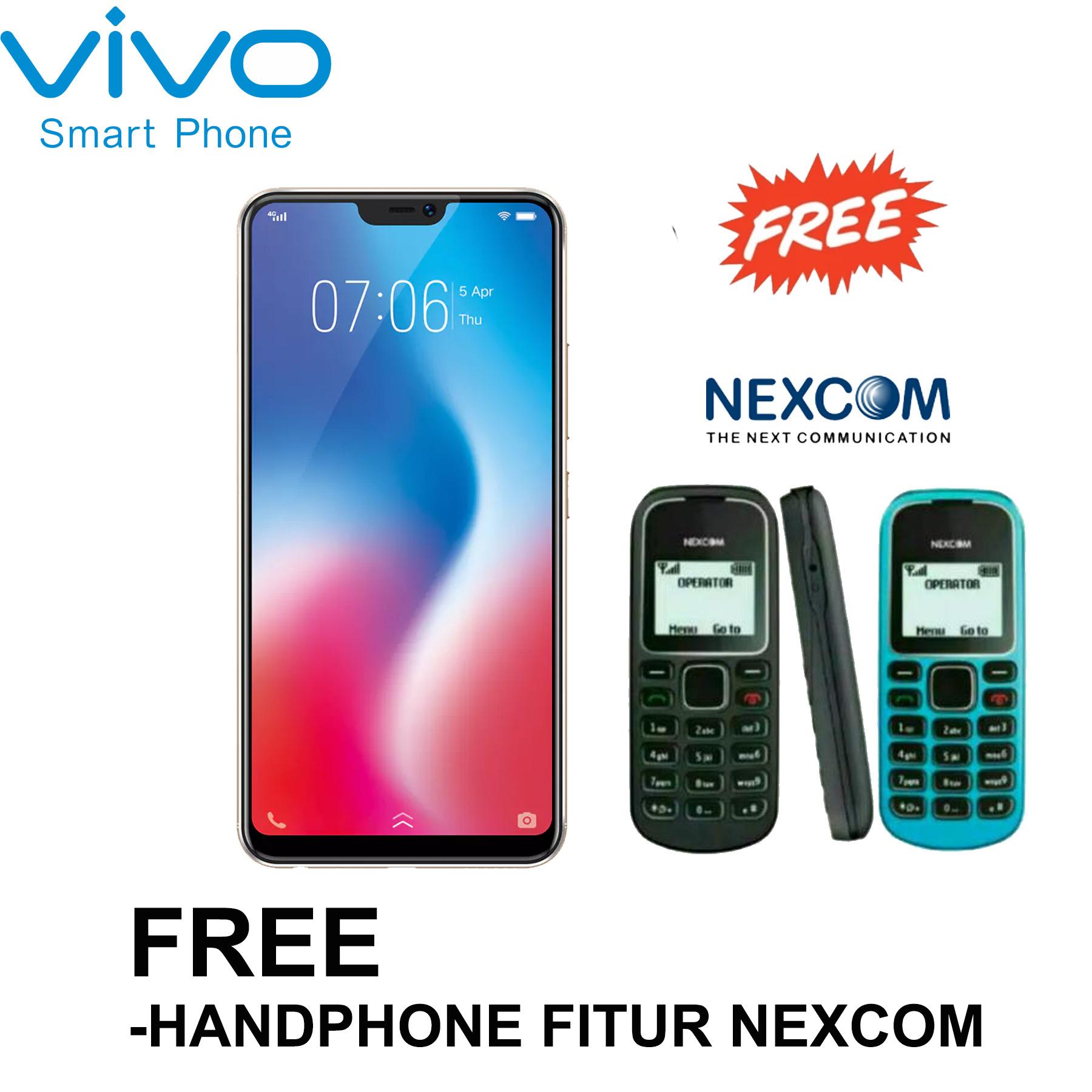 Vivo V9 - 4/64GB - 24/16+5MP - Garansi Resmi - Free Handphone Fitur