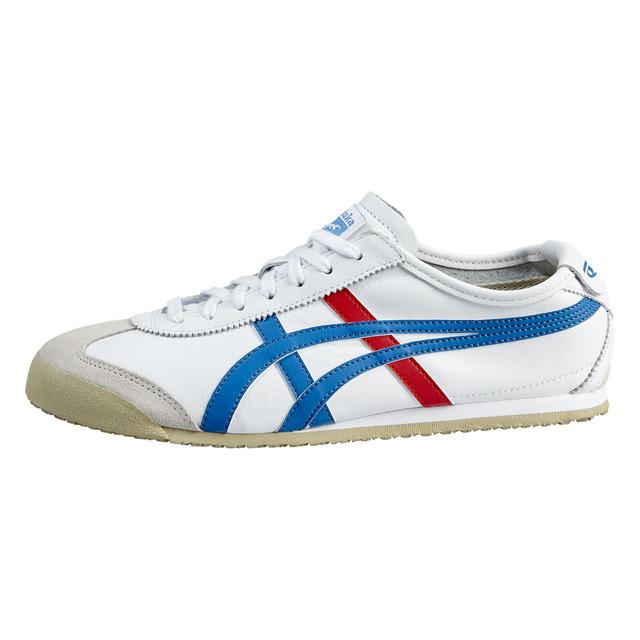 sepatu asics tiger - white blue