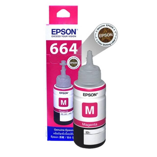 Tinta Printer Original Epson 664 T664 Magenta/Merah T6643 L100 L110