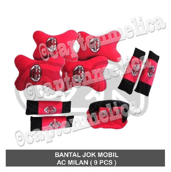 9 in 1 Bantal Mobil AC Milan Sarung Seat Belt Tempat Tissue Kepala Leher Jok Kursi Asesoris Mobil Avanza Xpander Calya Innova Gran Max Pick Up Brio Satya Sigra Xenia Rush Carry Ertiga HRV Ayla Terios Agya Ignis Mobilio APV