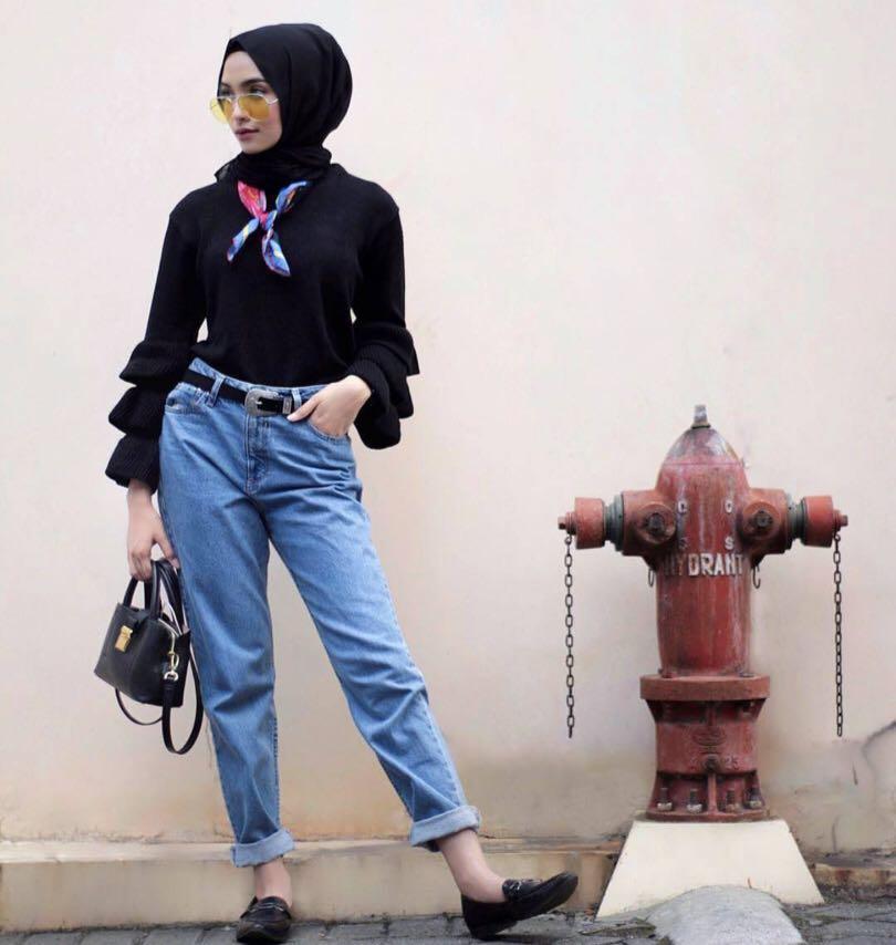 Celana BOYFRIEND PLAIN Jeans BF DENIM TEBAL IMPORT Polos BIGSIZE JUMBO