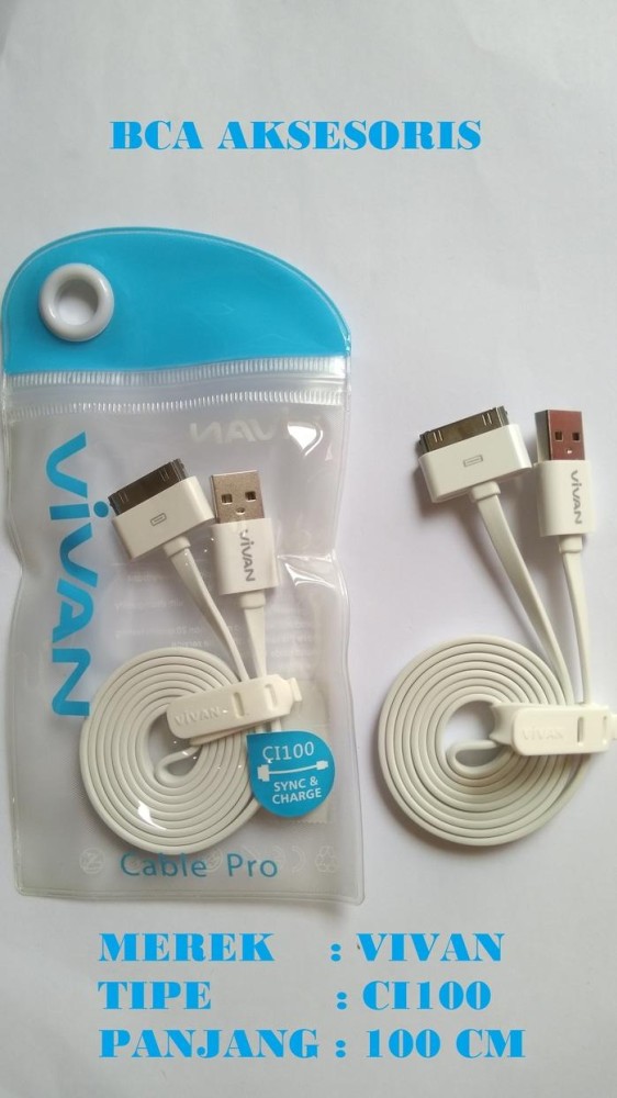 KABEL DATA VIVAN CI100 / CI 100 IPHONE 4 / 4S ORIGINAL 100%