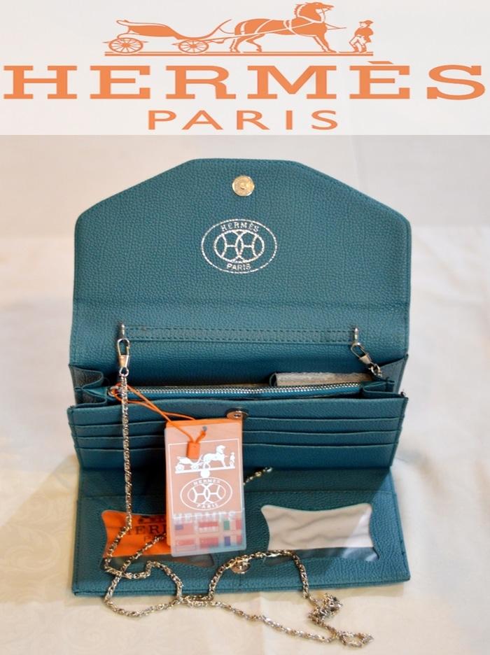 Tas Clutch Selempang wanita dompet kulit hermes KW import branded mode - 4my98n