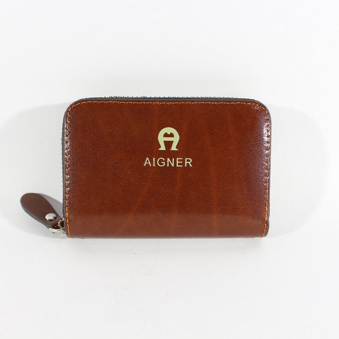 DOMPET KARTU WANITA KECIL PASAR KULIT IMPORT AIGNER 2020 BROWN - IeD9FF