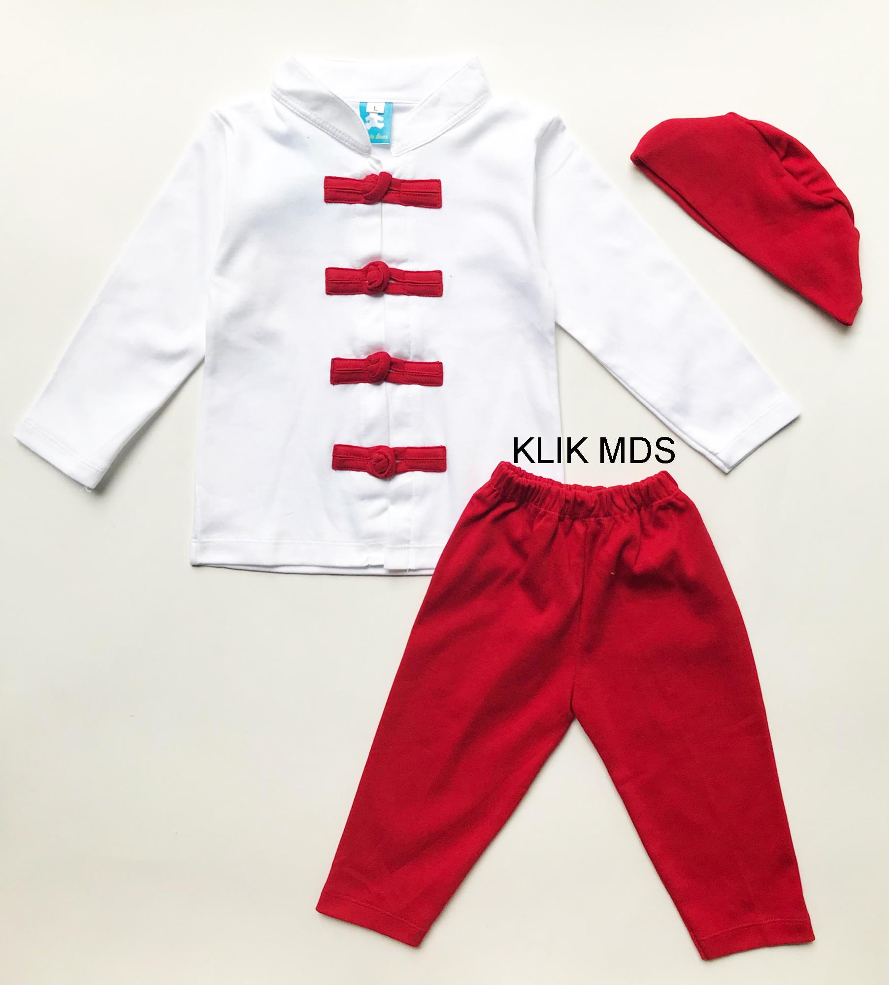 Klik Mds Baju Setelan Baju Koko Anak Lelaki Motif Cool Boy dan Celana Free Topi Peci