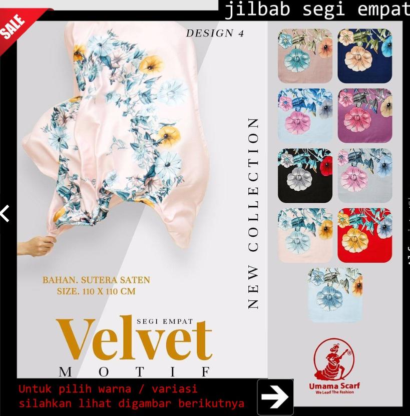 Square Hijab Jilbab Segi Empat Velvet by Umamascarf