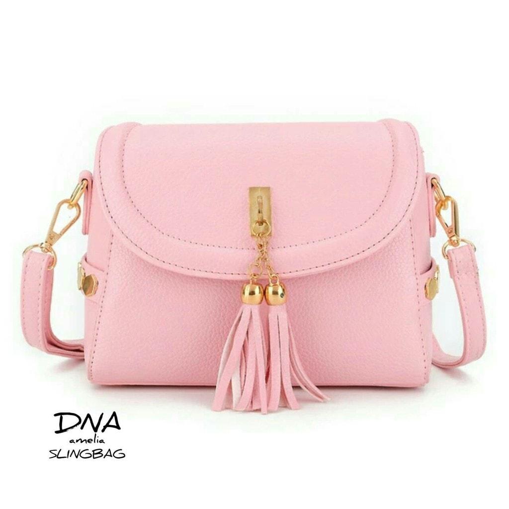 Jual PROMO Tas Slempang / Slingbag Emelia Pink Pusat Tas Wanita Murah - Merah Muda Promo