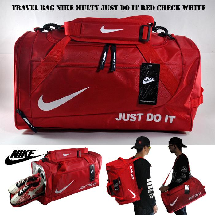 TAS OLAHRAGA TRAVEL BAG 3 IN 1 NIKE JUST DO IT MERAH PUTIH