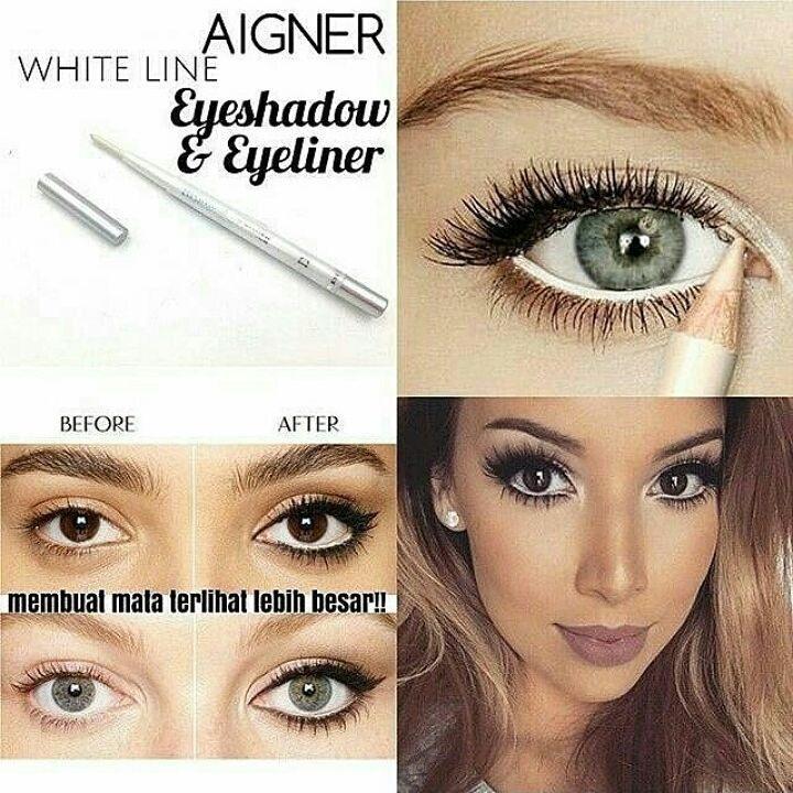 Pensil Aigner Eyeshadow & Eyeliner Putar 2 in 1 - White