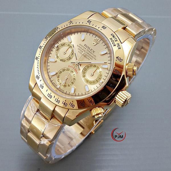 JAM TANGAN COUPLE ROLEX DAYTONA FULL GOLD RX008