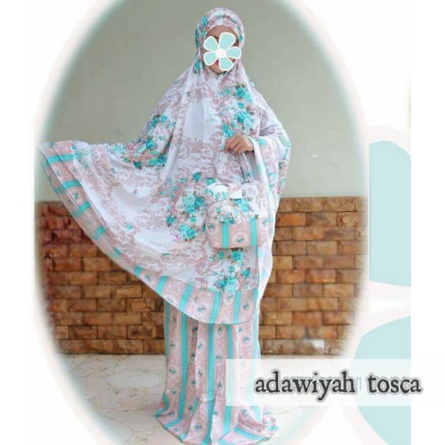 Mukena Bali Murah ABG Katun Rayon uk. SMP - SMA Motif Shabby Salur Ros coklat