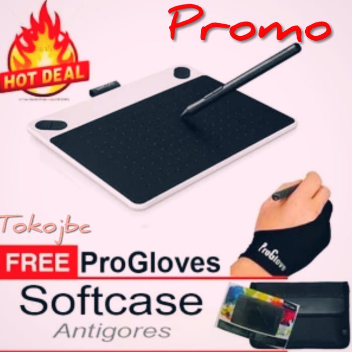 Terbaru!! Wacom Intuos Draw Small White (Ctl490w0-White) Free Softcase Wacom - Putih - ready stock