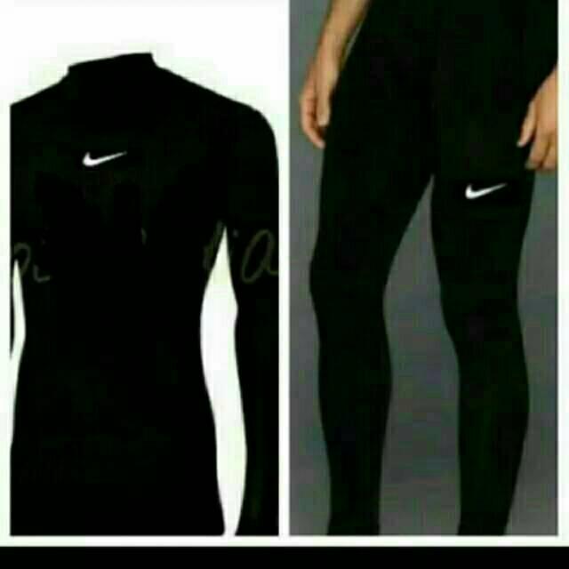 Paket baju dan kaos dan celana renang baselayer diving lari futsal gym fitnes semua olah raga nike