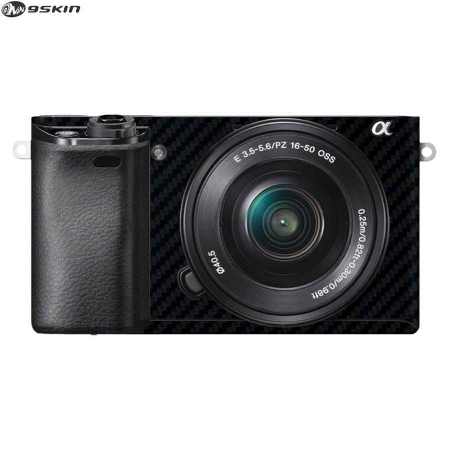 9Skin - Premium Skin Protector untuk Kamera Mirrorless Sony A6000 - Tekstur Carbon - Hitam