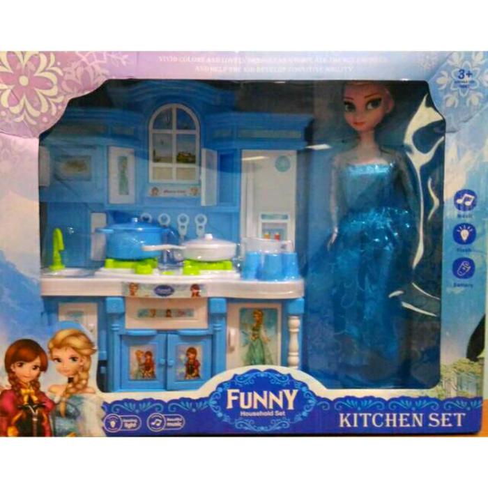Mainan boneka barbie kitchen set