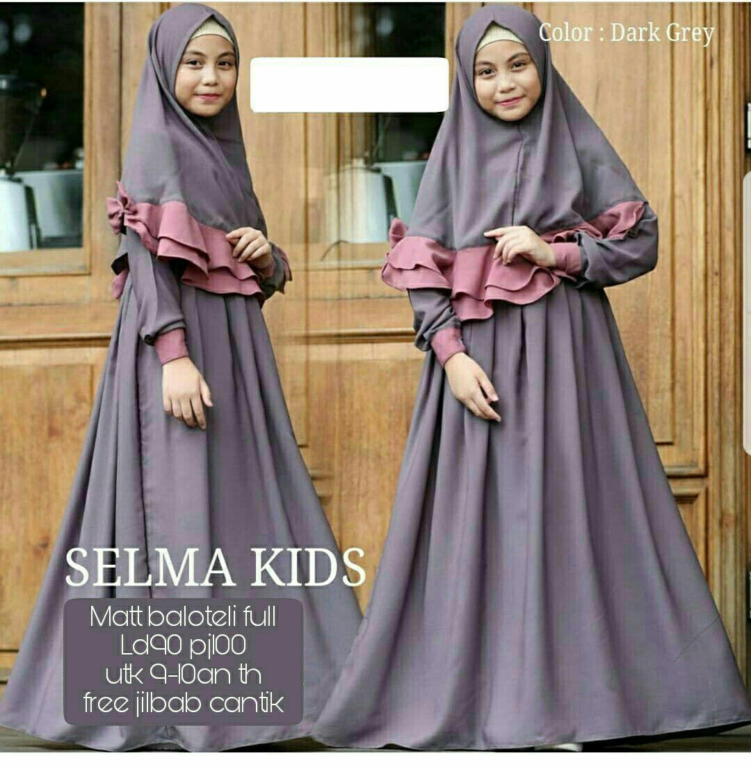 gamis anak shelma kids plus bergo