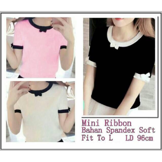 Atasan Wanita Blouse Mini Ribbon Putih / Atasan Wanita / Blouse Wanita / Fashion Wanita / Pakaian Wanita / Baju Wanita / Baju Terkini