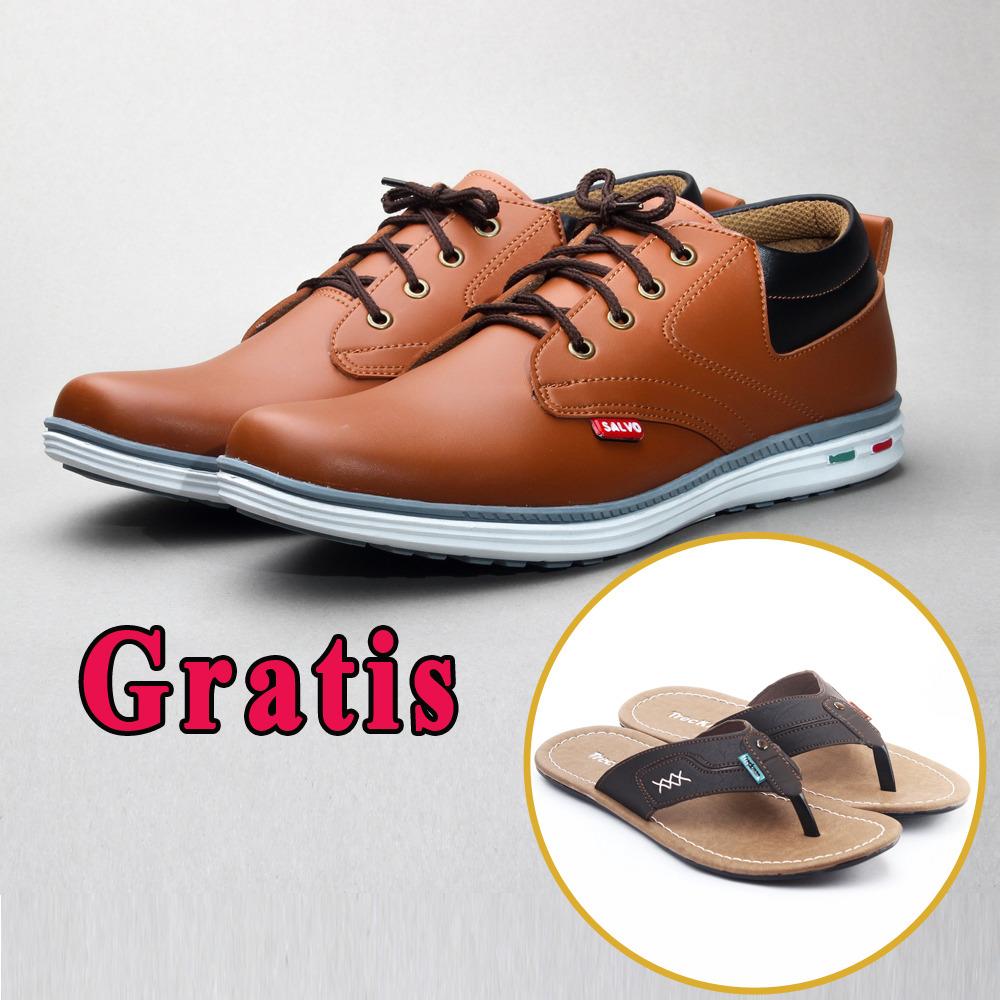 Salvo sepatu kets sneakers dan kasual pria / sepatu kasual kanvas / sepatu sneaker pria / sepatu pria / sepatu sneaker murah /sepatu pria casual /sepatu pria kasual / sepatu pria kulit / sepatu pria murah RK01 tan free sandal pria ZR coklat