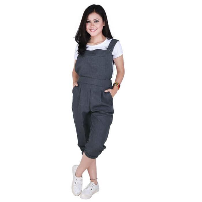Promo Setelan Rompi Celana / Overall Casual Wanita Katun Abu Catenzo RG 028 Fashion