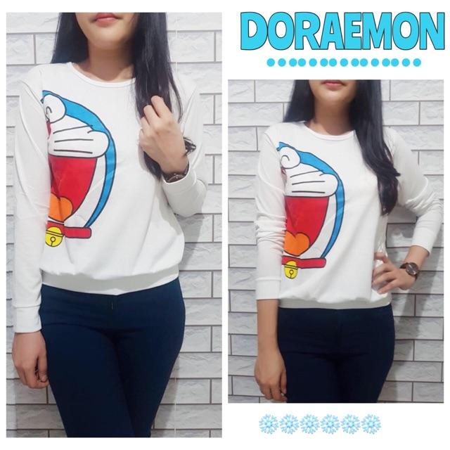 DAMAI FASHION JAKARTA - baju sweater wanita HAHA white - konveksi baju murah tanah abang