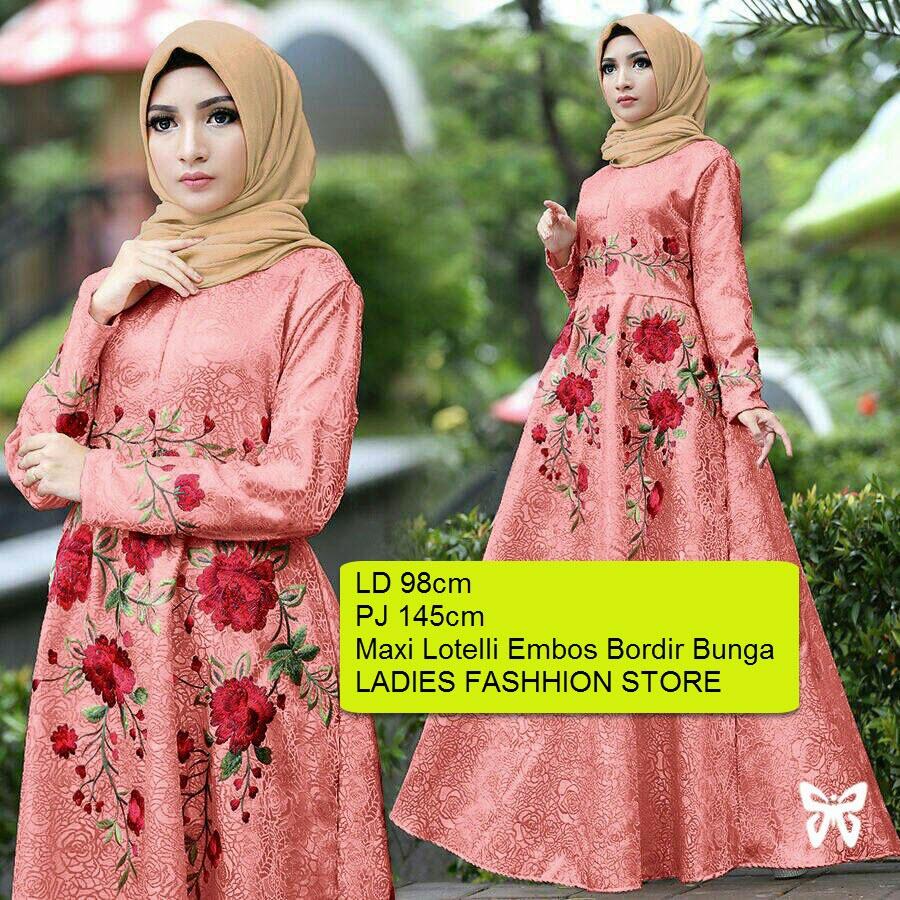 LF Dress Gamis Wanita Maxi Muslimah / Gamis Muslimah Syari / Gamis Wanita Terusan / Set Setelan Maxi Hijab Syar'i/ Baju Gamis Lebaran / Gaun Pesata Muslimah / Baju Muslim Wanita / Kebaya Modern Baloteli Tanpa Pasmina (anaay) SS - Peach D1C