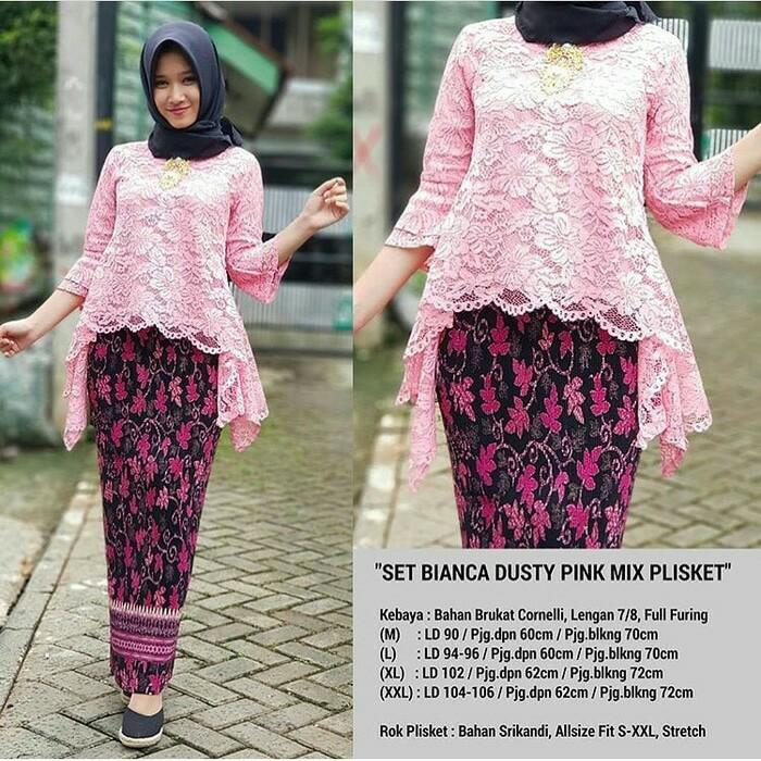 Kebaya Modern Brukat Rinjani Full Puring Rok Plisket