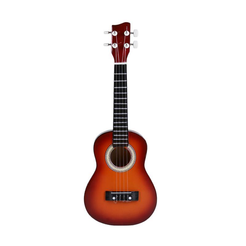 Gitar Kentrung (Gitar UKULELE) Alat Musik Kecil 4 Akustik Senar Light Brown Warna Random