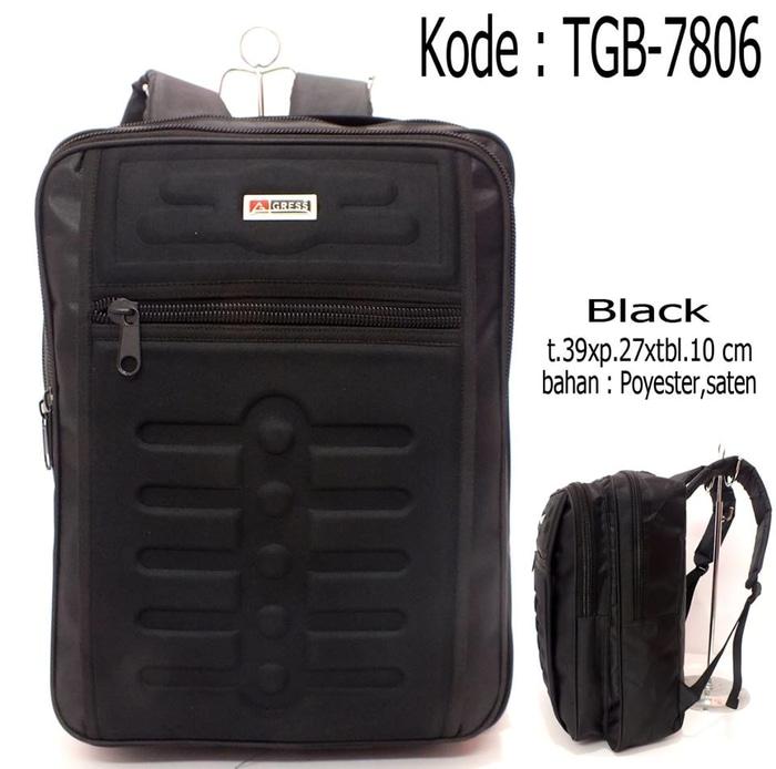 Tas Merk GRESS Emboss Hitam-Buat Kuliah-Sekolah-Kerja-Murah-Tebal-Good
