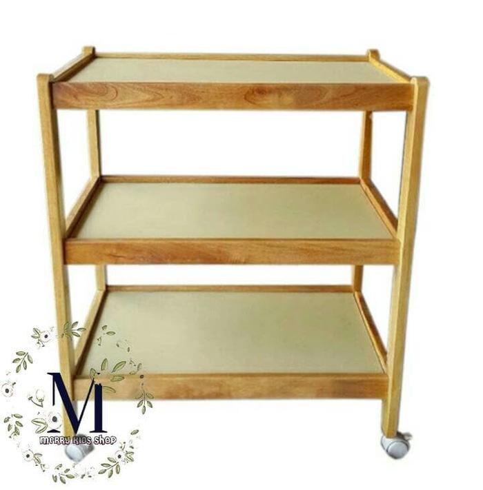 Rak Dorong 3 Susun Kayu Ramin MDF