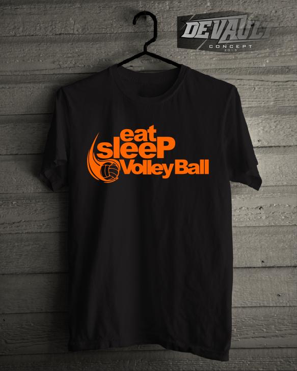 Kaos/T-Shirt Olahraga Eat Sleep Volleyball Murah