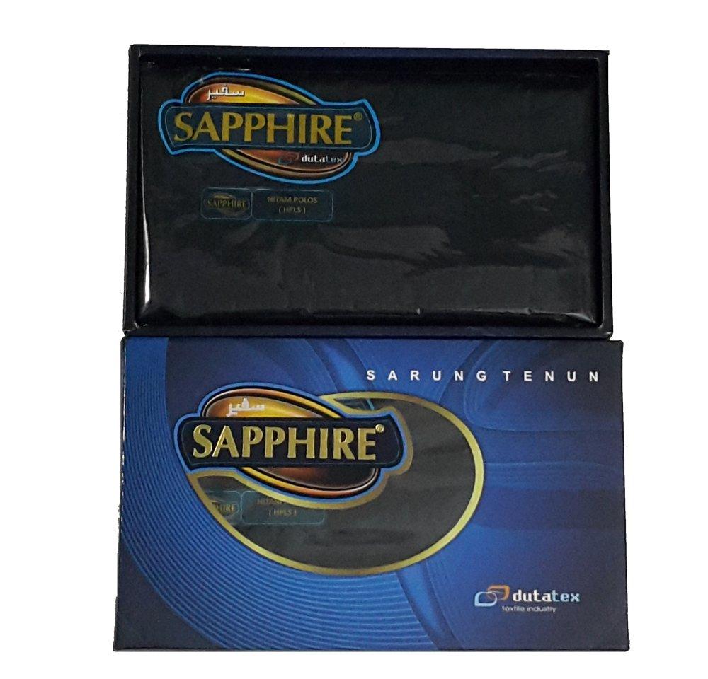 Sarung Sapphire Tenun Warna Hitam Polos