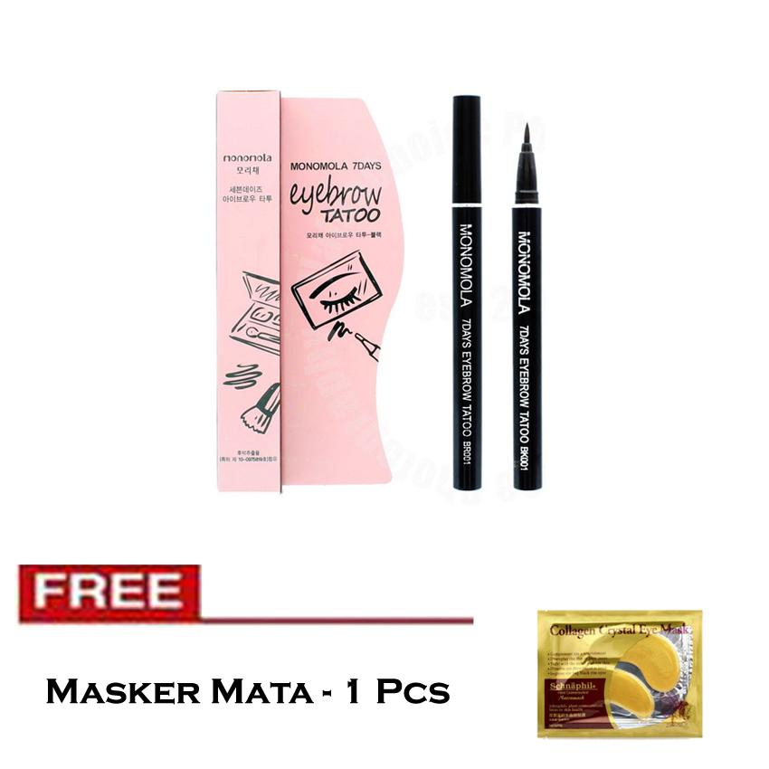 Monomola 7Days Eyebrow Tatto - Tato Alis - Coklat + Free Masker Mata - 1 Pcs