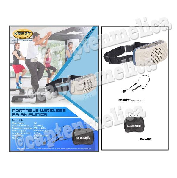 MIC DAN SPEAKER PINGGANG KECIL PORTABEL PORTABLE MIKE MIK TOA PENGERAS SUARA MINI TENAGA BATERAI BATRE BATTRE Rechargeable WAISTBAND AMPLIFIER KREZT SH-116 JOGING OLAHRAGA Tourist Guide Pasar Lelang Pengumuman Lapangan Ruang Kelas Instruktur Senam