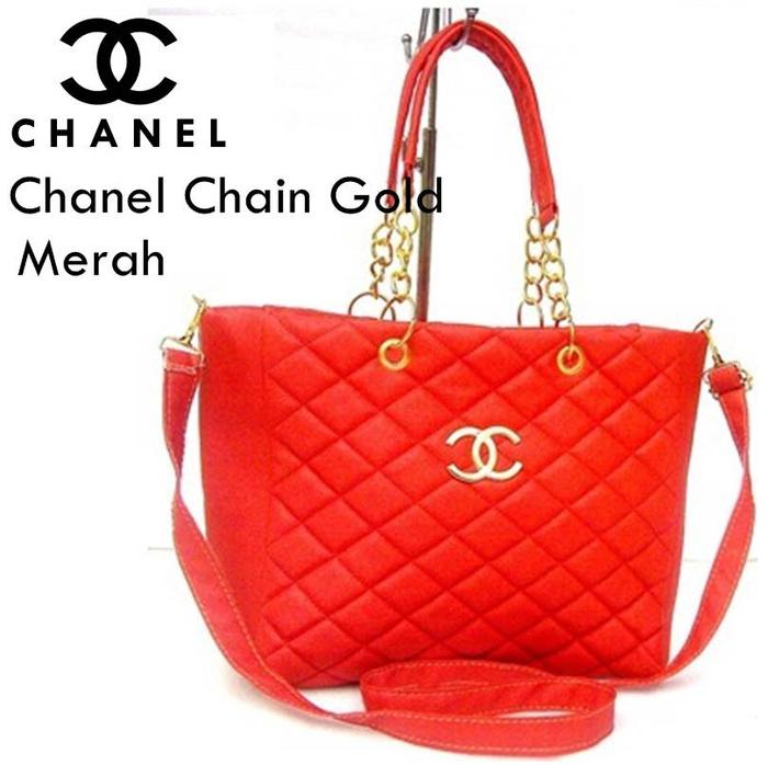 PROMO!!! TAS WANITA MURAH CHANEL chain TALI PANJANG MERAH - V6JjOI