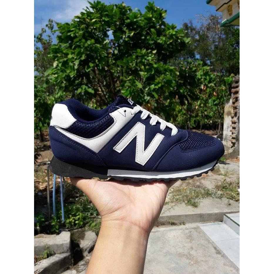 Promo Termurah Sepatu Sport New Balance Biru Dongker / Kets Casual Joging Olahraga Gratis Ongkir