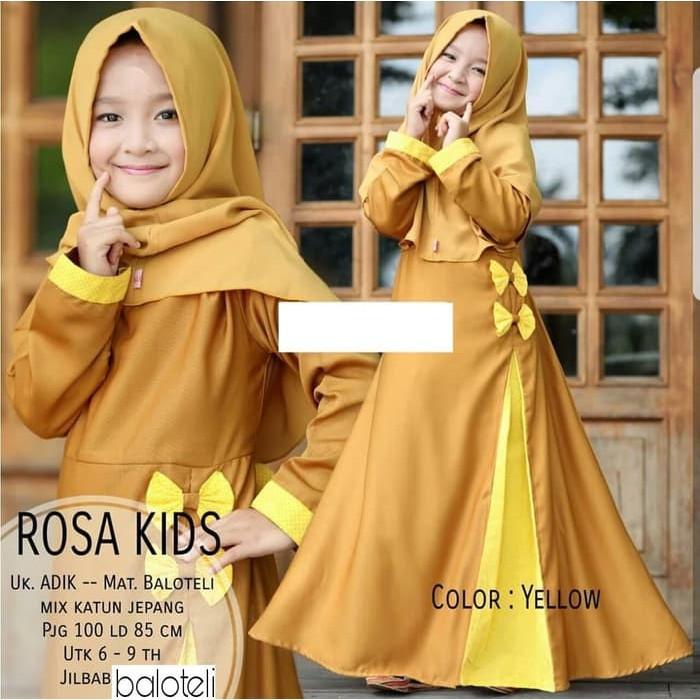 Promo Sale OD- SET SYARI KID ROSA MUSTARD Termurah