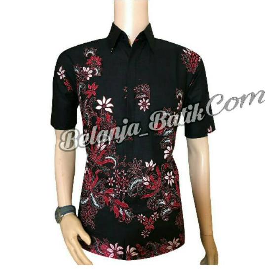 KEMEJA BATIK BATIK PEKALONGAN KEMEJA HEM BATIK PENDEK EKSLUSIF MURAH KEREN - RENGSI ABANG