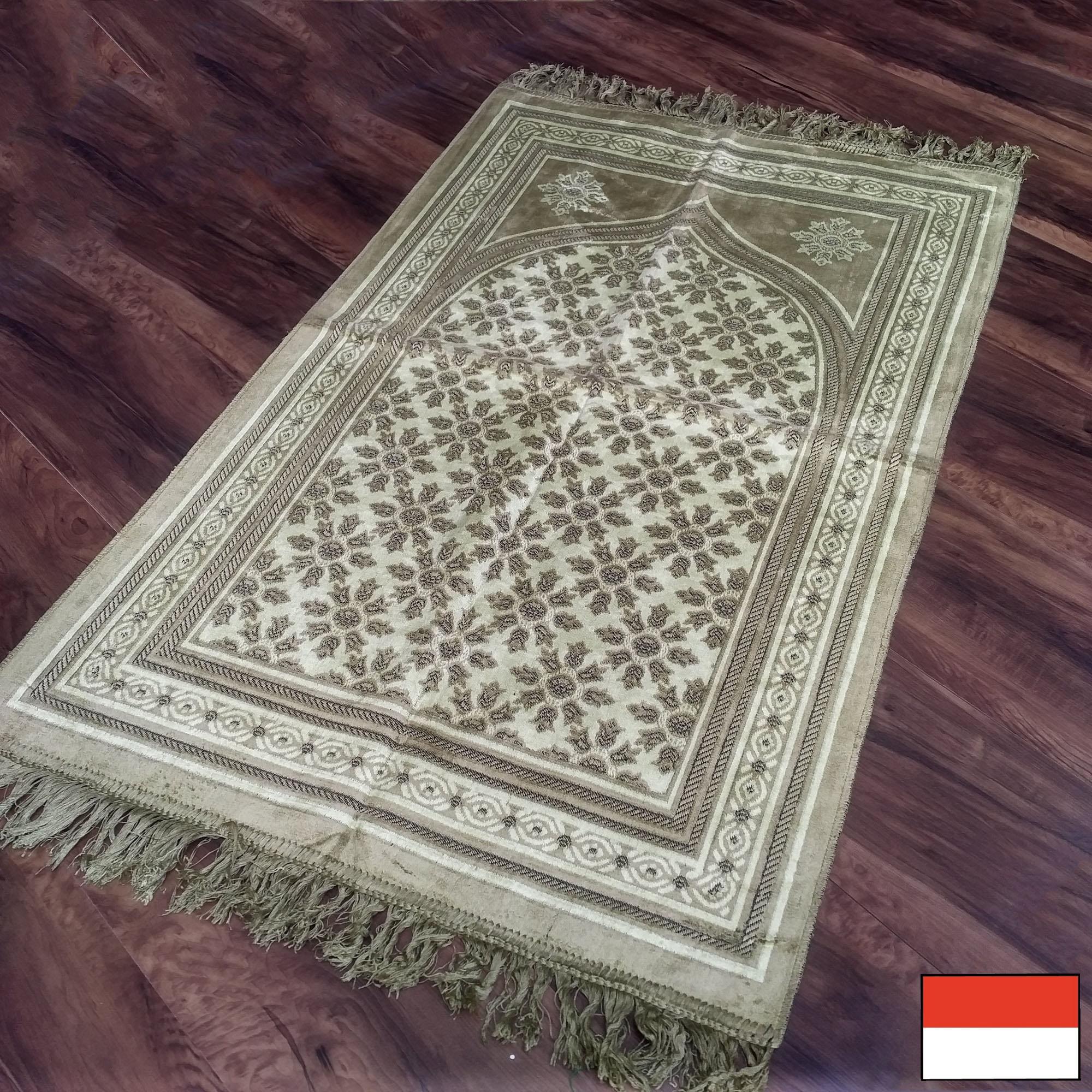 Al-Shiraz - Sajadah Turki Beludru / Bulu 68 cm x 110 cm - Hijau Lumut 04 - NMs