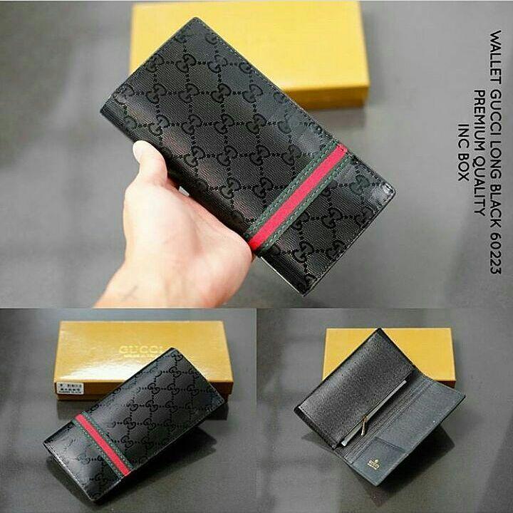 dompet wallet gucci long black 60223