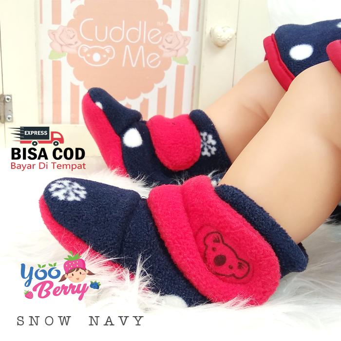 YooBerry Cuddle Me Sepatu Bayi Prewalker Fitted Booties Snow Navy