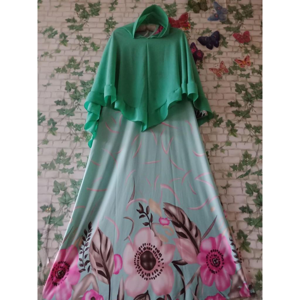 Gamis misbee misbe motif 667 set kerudung khimar bubblepop syari murah dress hijab busana muslim Birmud ecer 1-2