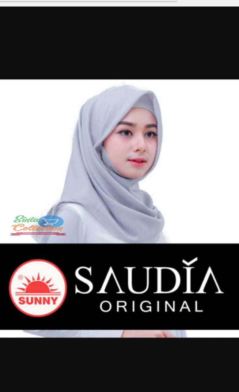 Hijab/ / Jilbab / Kerudung segi empat Saudia By Sunny Original polos wang_olshop