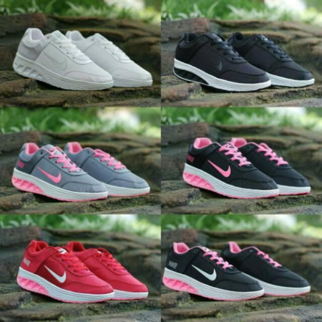 Nike Wedges size 36-40 sepatu wanita olahraga running sneakers warna hitam,putih,merah