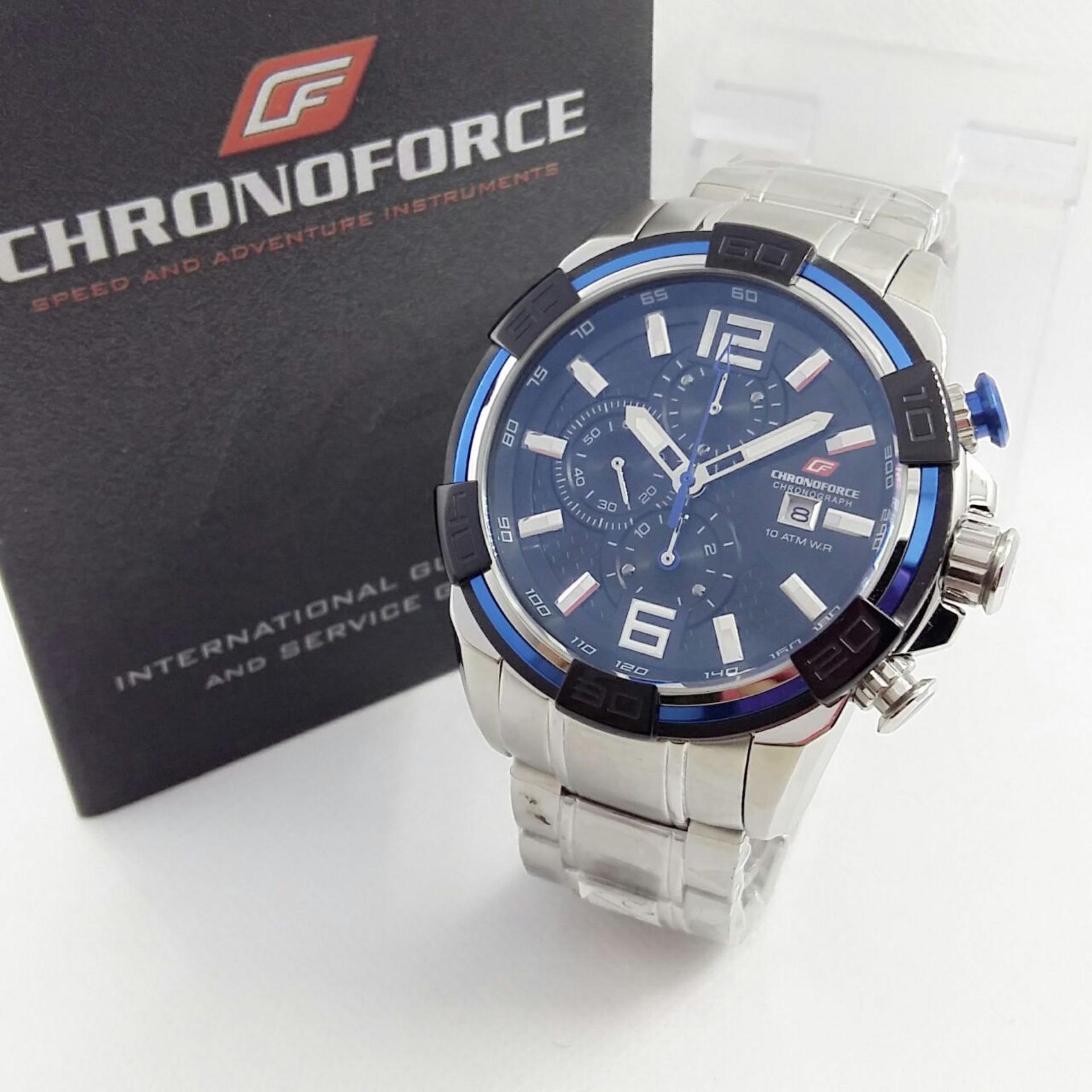CHRONOFORCE CR5238 - Jam Tangan Kasual Pria - Full Stainless - Chronograph Mode