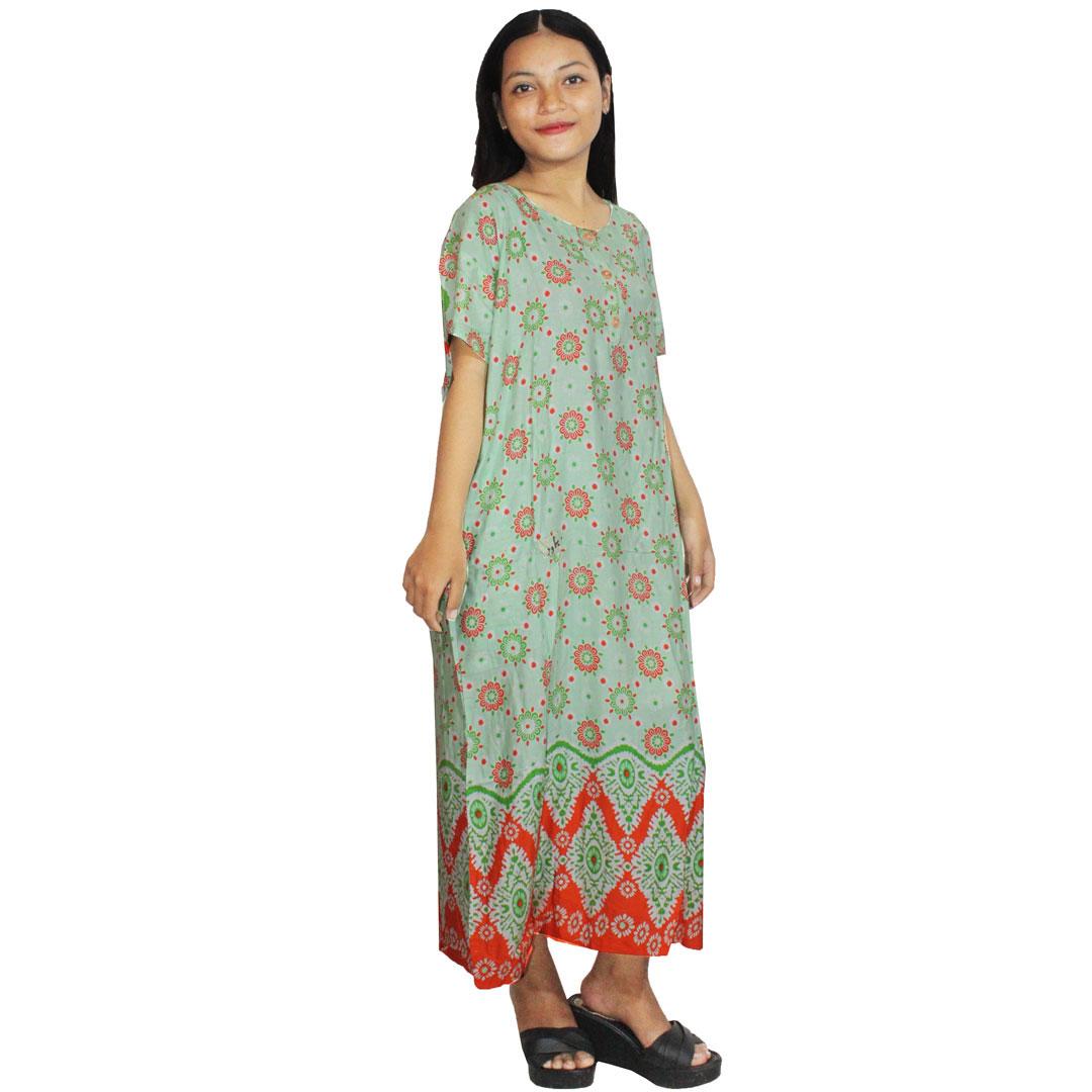Daster Batik, Daster Lengan Pendek, Baju Tidur, Piyama, Kancing, Daster Bumil , Daster Busui, (DPT001-70) Batik Alhadi
