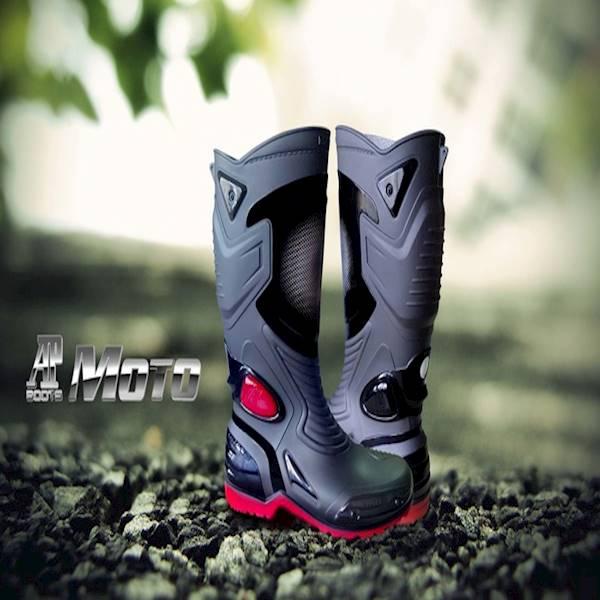 Sepatu Karet PVC Anti Tembus Air Banjir Hujan AP BOOTS MOTO 3 MOTO3 - Hitam- 38
