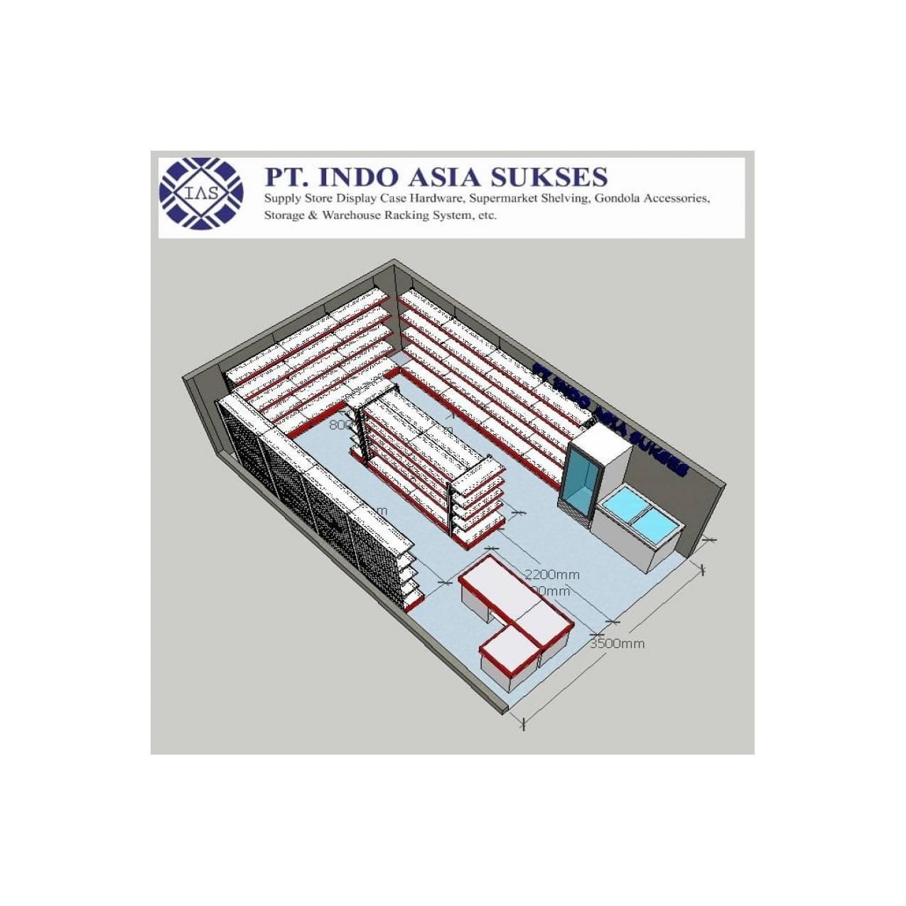 Rak Minimarket Paket Luas 3,5x6m